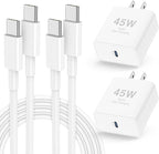 𝟐𝐏𝐚𝐜𝐤 𝟰𝟱𝗪 iPhone 17 16 15 Fast Charger,USB C Charging Block and 10ft Type C to C Cable Cord Long for Apple iPhone 17 Pro Max/17 Air/16 Pro/15 Plus/iPad/mini, Wall Plug Power Adapter Cube Brick