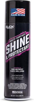 Slick Products Shine & Protectant Spray 17.35 FL OZ. - High Gloss Clear Coating Renew Vinyl, Plastic, Rubber, Trim, Tire, Car, Truck, Motorcycle, Dirt Bike