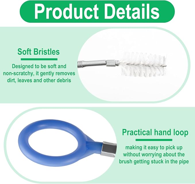 ecocstm Auto Sunroof Drain Cleaning Tool, 196 Inch Flexible Tube Cleaning Brush, Flexible Drain Brush Extra Long Pipe Cleaners for Car, Car Sunroof Drain Hole Cleaner for Drains, Sewers, Windshields