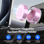 Vacuum Magnetic Suction Phone Holder,Upgraded 360° Adjustable Suction Cup Car Phone Mount,Hands-Free Cell Phone Holder for Car/Gym/Mirror/Smooth Surface,Compatible with iPhone 16/15/14/13/12 （Pink)
