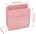 Car Seat Organizer Backseat with Storage Pockets, PU Leather Vehicle Backseat Hanging Storage Pocket, Multipurpose Automotive Travel Essentials Accessories, Universal for Most Cars (Pink)