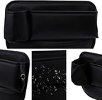 2 Pack Car Seat Gap Filler Organizer with Cup Holders,Premium Leather Storage for Phones, Keys, Wallets, and Drinks, Universal Fit for Front Seat