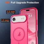 SUPFINE Magnetic for iPhone Air Case (Compatible with MagSafe)(Military Grade Drop Protection) Slim Translucent Matte Shockproof with Anti-Fingerprint Phone Cover for 17 Air,Hot Pink