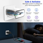 S24 S25 Ultra Charger Type C, SCRUAK 45W PPS Super Fast USB-C Wall/Car Charger for Samsung Galaxy S25 Ultra/S25+/S25/S24 Ultra/S24+/S23/S22/S20/Note 20/Note 10+(with 2X 6.6FT 5A Type C Cable)