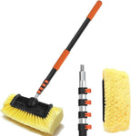 Buyplus 12FT Car Wash Brush with Long Handle, 12-Inch Soft Bristle, with Aluminium Telescoping Pole, for Cleaning Car, SUV, RV, Boats, House Siding, Floors, Solar Panels, and More