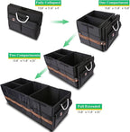 Trunk Organizer Cargo Organizer Trunk Storage Waterproof Collapsible Durable Multi Compartments-((Oversize,Black)