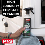 P&S Professional Detail Products Epic Waterless Wash – No-Water Car Cleaner, Polymer Gloss Intensifier, Safe on Paint, Metal & Glass, Quick Detailer & Wax Alternative, 1 Pint
