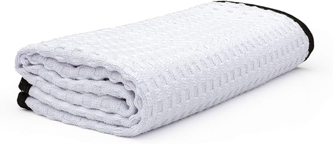 The Rag Company - Dry Me A River - Professional Korean 70/30 Blend, Microfiber Waffle-Weave, Drying & Detailing Towels, Soft Suede Edges, 390gsm, 16in x 24in, White (3-Pack)