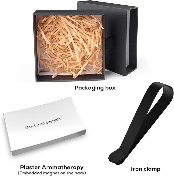 Car Air Freshener Small Plaster Diffuser New Smell Set Clean Ingredients Car Odor Eliminator Long Lasting Scent Auto Accessories with Metal Clip (Square, 2 PCS)