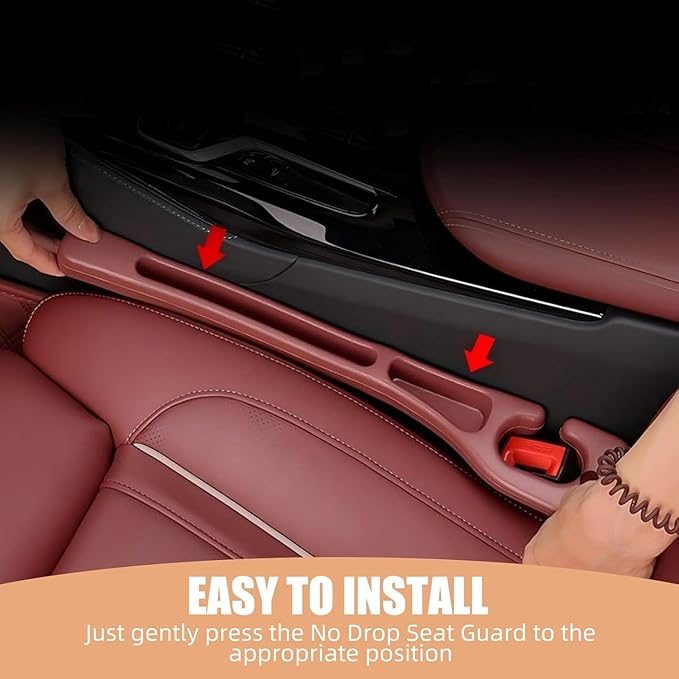 Car Seat Gap Filler Set of 2, Premium Interior Car Accessories, Multifunctional Car Storage Solution with Non-Slip Design, Fits Most Vehicles (Black)