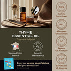 100% Pure Thyme Essential Oil - 0.34 Fl Oz - Thyme Oil for Hair, Skin, Diffuser, Aromatherapy & DIY Candle Making Scent