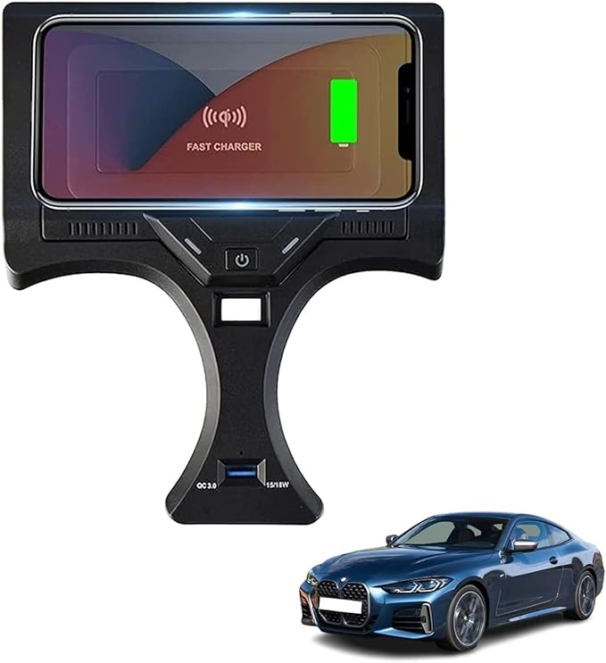 2023 Upgrade Wireless Car Charger for BMW 2 Series (2022-2023) i3/3 Series (2020-2023) i4/4 Series (2021-2023) Center Console Panel, 15W Fast Phone Charging Pad