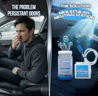 Odor Eliminator for Car Kit - Advanced Chlorine Dioxide Odor Removal Neutralizes Smoke, Pet Urine, Mildew & Skunk Odors in 1 Hour - Includes Bubbler System