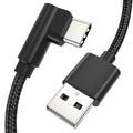 1FT 90 Degree USB C Cable Short, 3Pack Right Angle USB Type C Charger Cable Fast Charging, 3A USB A to USB C Nylon Braided Cord for iPhone 17 16 15 Pro Max Plus, Galaxy S24 S23,Note 20, Moto G, LG,PS5