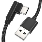 1FT 90 Degree USB C Cable Short, 3Pack Right Angle USB Type C Charger Cable Fast Charging, 3A USB A to USB C Nylon Braided Cord for iPhone 17 16 15 Pro Max Plus, Galaxy S24 S23,Note 20, Moto G, LG,PS5