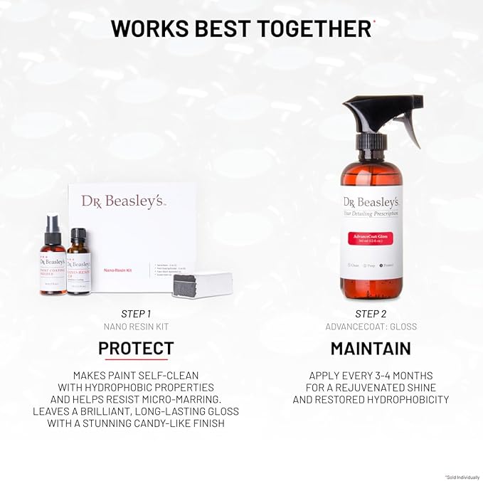 Dr. Beasley's - PK-19 Nano Resin Kit - Semi Permanent Ceramic Coating System, Resists Etching and UV Damage, Protects Paint for 2-3 Years