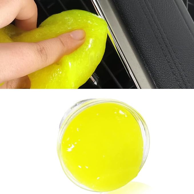 Car Cleaning Gel Clean Putty, Universal Auto Interior Cleaner Slime, Auto Detailing Tools Accessories for Cleaning Vehicle Interiors/Electronic Products/Homes/Offices, Gifts for Men Women (Yellow)