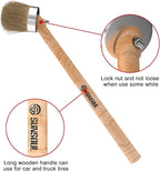 SUNSOUL Wooden Handle Angled Tire Mounting Paste Lube Brush 15.75” in Length, Compatible with Universal Tire Mounting Compounds and Other tire lubes