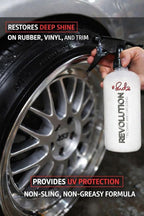 SudzBox Revolution Tire Shine & Trim Dressing | Works on Vinyl, Rubber, and Plastic - Works on Cars, Trucks, SUV's, Boats, + More! 16 oz.
