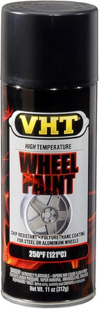 VHT SP183-6PK High Temperature Wheel Paint – Satin Black Spray Paint - 11 oz Aerosol Can, 6-Pack