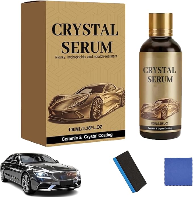 100 Ml/3.38oz Cristal Serum Ultra Car, Crystal Serum Ceramic Coating for Cars, 9h Graphene Ceramic Car Coating Kit, Professional Auto Restore for Paint, Glass & Wheel, Anti Scratch (1pc)