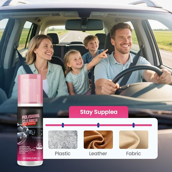 2026 Upgrade Polishing Cleaner Car Interior, Interior Detailer Spray for Cars, Multi Purpose Interior Protectant Spray, Maintenance Polishing Cleaner for Dashboards, Seats, Leather, Plastic (2 Kit)