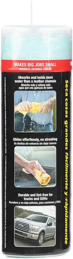 CleanTools The Absorber XL 18" x 29" - Synthetic Premium Drying Chamois Cloth for Cars and Trucks - Super Absorbent, Scratch-Free and Washable (Aqua)