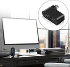 4 in 1 USB 2.0 Hub Docking Station 1 Usb2.0 480Mbps Rotatable Splitter Card Fast Reader for Laptop Notebook USB 2.0 Splitter Motherboard for Laptop Hub for Pc