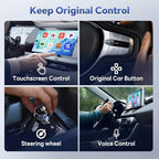 Carlinkit Wireless CarPlay/Android Auto Adapter - 2026 Mini Ultra Compatible with Factory Wired CarPlay/Android Auto Car, USB-A/C Plug & Play, 5.8GHz Dongle, Auto-Connect, OTA Upgrade