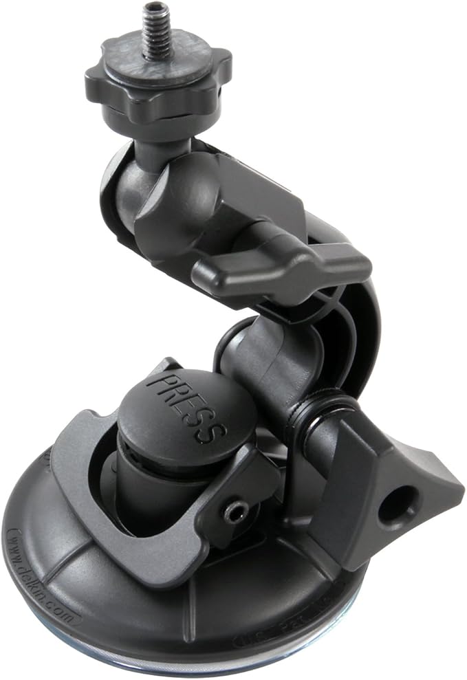 Delkin Devices Fat Gecko Mini Suction Camera Mount - Powerful Suction Cup Camera Mount for Car, Motorcycle, Desk, Window | Secure and Adjustable Action Camera Holder for Video Recording
