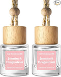 C Classy Car Air Freshener Hanging 2 Pack, Jasmine Essential Oil Diffuser, Long-Lasting Fragrance, Cute Car Accessories for Women & Men, Made in USA