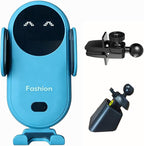 Wireless Car Charger Mount, Cute Car Phone Holder, Automatic Clamping Air Vent Dashboard Smart Phone Holder for iPhone 15/14/13/12/11//XS/XR/8, Samsung S23/22/21/20/Note 20, etc (Blue)