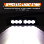 AUXTINGS 12 inch Single Row White LED Light Bar 60W Off Road Light Bar Spot Beam LED Work Light Truck UTV 4x4 Cars SUVs ATVs Boats Fog Driving Light with Wiring Harness kit