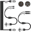 DALLUX Heavy Duty Vehicle Coil Trailer Cable with 2 Channel 4 PIN AV Connector Disconnect Kit for Truck Caravan Motor Home Backup Security Camera Monitor System