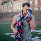 Sprints Athletic Running Towel, Full-Sized, Car Seat Cover - Moisture Wicking (Flamingos)