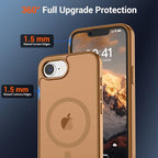SUPFINE Magnetic for iPhone 17e Case/iPhone 16e Case (Compatible with MagSafe)(Military Grade Drop Protection) Slim Translucent Matte Shockproof with Anti-Fingerprint Phone Case,Brown