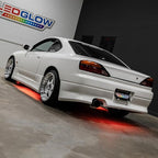 LEDGlow 4pc Orange Flexible Car Slimline LED Underbody Underglow Accent Neon Lighting Kit - 4 Unique Patterns - Water Resistant, Low Profile Tubes - Includes Control Box & Remote