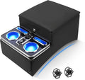 Upgraded Center Console with Lock, Truck Bench Front Seats Center Console Organizer and Storage, Cup & Phone Holder for Minivan, SUV, Middle Van, Fast Phone Charging & 7-Color Adjustable LED Lighting