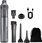 Cordless Handheld Vacuum for Car & Home - 16000pa Powerful Suction, Rechargeable, Lightweight, with Storage Bag, Ideal for Pet Hair/Car Detailing/Sofa （Grey）
