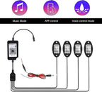 4 PCS RGB LED Rock Lights, LEDs High Brightness Waterproof Neon underglow Kit with Bluetooth App Control Flashing Music Mode, Wheel Well Light for Trucks, SUV, Golf Cart, ATV, Pickup