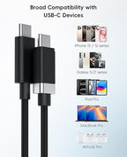 Magtame StayCable 2Pack 3.3FT USB C to USB C Cable, Magnetic Holder for Anti-Drop Cord Management, 60W Fast Charging and Data Sync, Braided Type C Charger Cable for iPhone 17/16, Laptop, Desk, Car