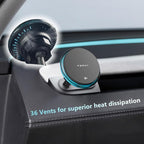 Persevere for Tesla Phone Mount Model 3 Highland 2024-2025 & Model Y Juniper 2025, 15W Qi2 Wireless Charger Strong Magnetic Holder, Fixed Driver Left Air Vent for 4-6.9" Smartphones, Anti-Slip