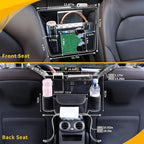 Green Diamond Car Handbag Holder Between Seats Bling Rhinestone Car Storage Bag Large Capacity Purse Phone Automotive Consoles Organizer Safe Barrier of Backseat Pet Kids