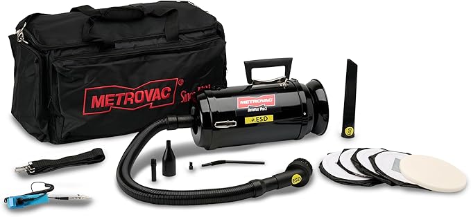 Metro Vacuum DV3ESD1 DataVac/3 ESD Anti-Static 1.7-HP Vacuum/Blower with Hepa Filter, Black