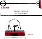 5-8mtelescopic Rod Cleaning Brush,Water Fed Pole Kit,Cleaning Photovoltaic and Solar Panels,Washing Set Equipment Extension Pole Cleaning for Trucks Windows,9M (9M)