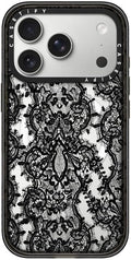 CASETiFY Impact iPhone 17 Pro Case [Slim/Compatible with Magsafe / 8.2 ft. 4X Military Grade Drop Protection] - Lace Pattern - Clear Black