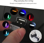 1/4/10 PCS USB LED Light Car Interior Styling Atmosphere Decorative Lamps Mini Universal Portable Ambient Lighting Kit Red Bule(4 PCS_Blue)