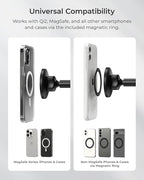 iOttie iTap 3 Magnetic Dash & Windshield Car Mount, Phone Holder with Suction Cup, Includes Magnetic Ring Adapter, Compatible with iPhone 12-17, Samsung Galaxy, Google Pixel, and MagSafe Phones