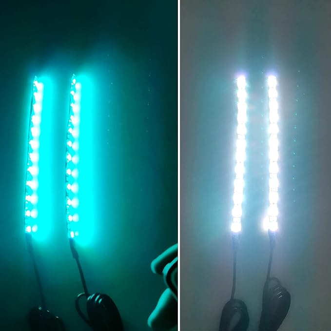 2Pcs 9LEDs Motorcycle LED Light Strips- RGB Multi-Color Accent Glow Neon Ground Effect Lights lamp for Motorcycle led Light Kits,ATV Car Golf cart LED Underglow Strip Lights