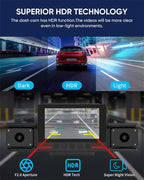 4 Channel 360 Dash Cam Front and Rear Inside & Left Right for Cars, 1080P with GPS 2.4GHz WiFi & APP Control, IR Night Vision, WDR, G-Sensor,Loop Recording, 24H Parking Mode,32GB Card for Taxi